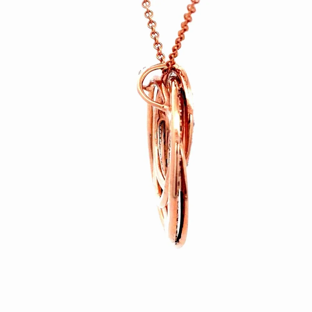 EFFY 14K Rose Gold Pave Diamond Intertwined Multi Circle Infinity Necklace